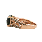 LeVian Solid 14kt Rose Gold Smoky Quartz and Diamond Cocktail Ring Size 8