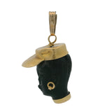 Vintage Corletto Italian 18k Yellow Gold and Ebony Wood Blackamoor Charm Pendant
