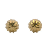 Yellow Gold 4mm Faceted Stud Star Style 14kt 585 Earrings