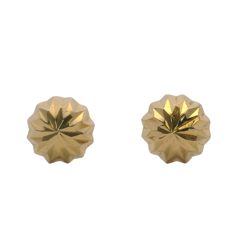 Yellow Gold 4mm Faceted Stud Star Style 14kt 585 Earrings