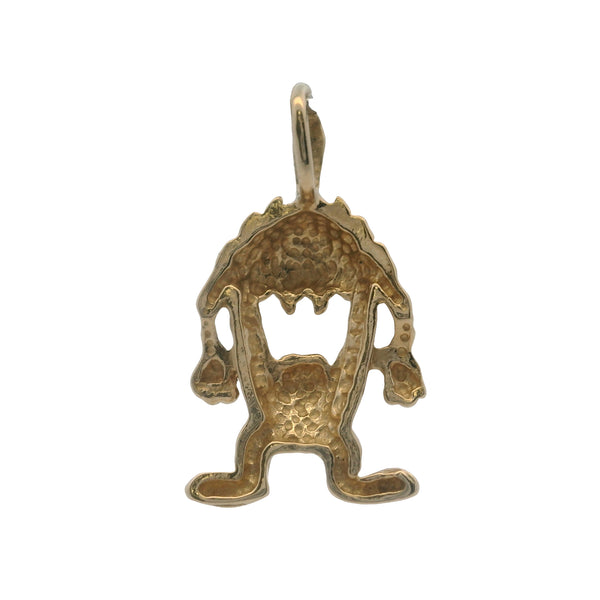Vintage 1990 Warner Brothers Solid 14kt Yellow Gold Tasmanian Devil Charm