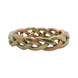 Vintage 14kt Tri-Tone Gold Braided Twisted Woven Ring Size 7.5