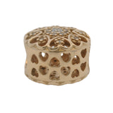 Retired Pandora Solid 14kt Yellow Gold and CZ Hearts of Gold Cut Out Spacer Charm