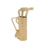 Vintage Solid 14kt Yellow Gold Golf Clubs Bag Sports Charm