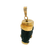Vintage Corletto Italian 18k Yellow Gold and Ebony Wood Blackamoor Charm Pendant