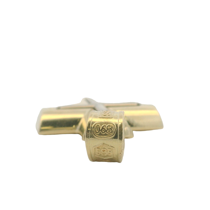 Triantos Solid 14kt Yellow and White Gold 2-Tone Cross Necklace Pendant