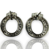 John Atencio Limited Edition Endearment Collection 18kt White Gold and Diamond Circle "O" Stud Earrings
