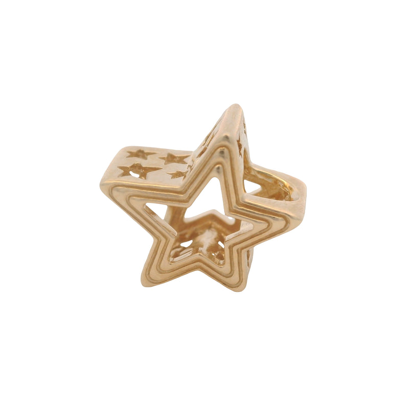 Retired Pandora Solid 14kt Yellow Gold Radiant Star Spacer Charm