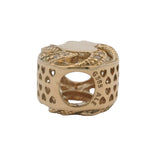Pandora Solid 14kt Yellow Gold and CZ Cubic Zirconia Ribbon Heart Spacer Slider Charm