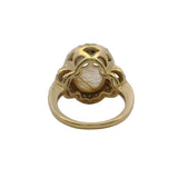 14kt Yellow Gold Cabochon Rutilated Quartz and Diamond Halo Statement Ring Size 7