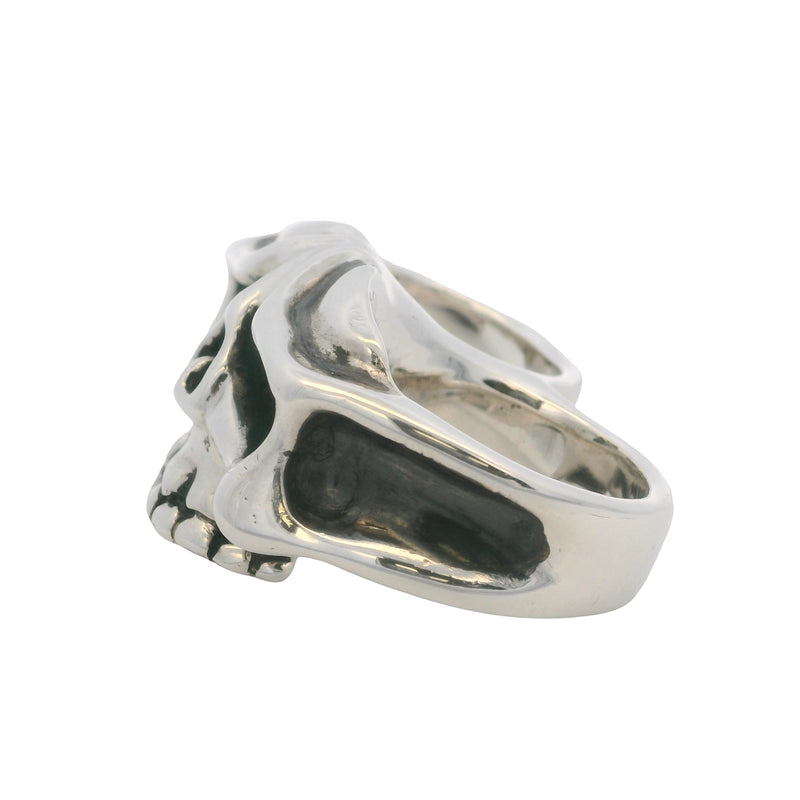 Aileyan 925 Sterling Silver Brane Two Finger Half Jaw Skull Ring Size 12.5