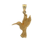 Solid 14kt Yellow Gold Hummingbird Bahamas Dangle Charm Pendant