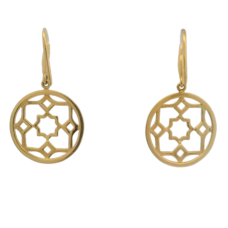 Rare Tiffany & CO Paloma Picasso Zellige Marrakesh Solid 18kt Yellow Gold Drop/Dangle Earrings