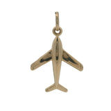 Vintage Italian Solid 14k Yellow Gold Airplane Travel Dangle Charm