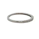 10kt White Gold and Diamond Thin Dainty 1.6mm Stackable Wedding Band Ring Size 7