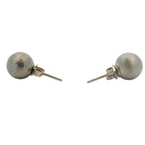 925 Sterling Silver Satin Finish Brushed 8mm Ball Stud Earrings