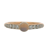 Retired Pomellato Solid 18kt Rose Gold Moonstone and Diamond M’ama non M’ama Ring Size 6