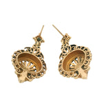 Antique Victorian Solid 14kt Yellow Gold and Jade Etruscan Revival Dangle Earrings