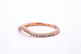 Pandora ALE Cubic Zirconia Wishbone 14K 585 Rose Gold Plated Metal Ring 52 US 6