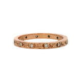 Vintage Solid 14kt Rose Gold Diamond Floral Etched 2.3mm Eternity Band Size 6