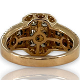 Tasha R Jewelry Solid 14kt Rose Gold Rectangular 1.41ctw Diamond Cluster Ring with White, Yellow, and Brown Diamonds Size 7