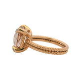 David Yurman Solid 18kt Rose Gold Chatelaine Ring Morganite and Diamonds Size 6
