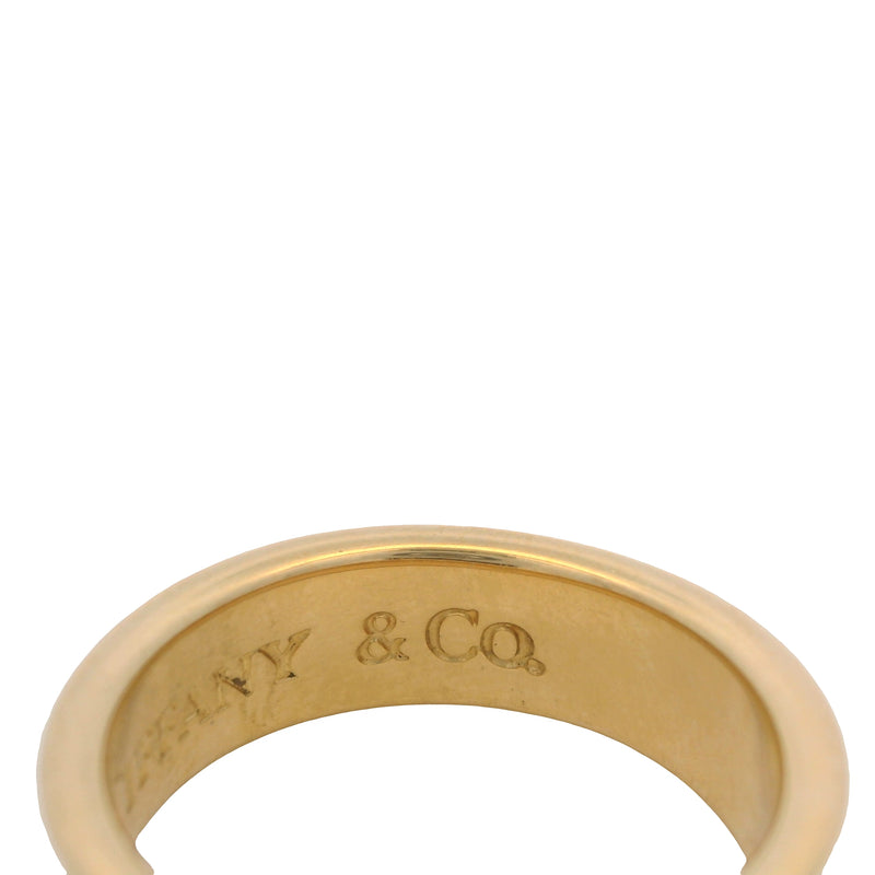Vintage 1997 Tiffany & Co 1837 Solid 18kt 750 Yellow Gold 6mm Band Ring Size 6