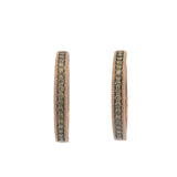 LeVian 14kt Rose Gold and Brown Diamonds Milgrain 1" Diameter Hoop Earrings