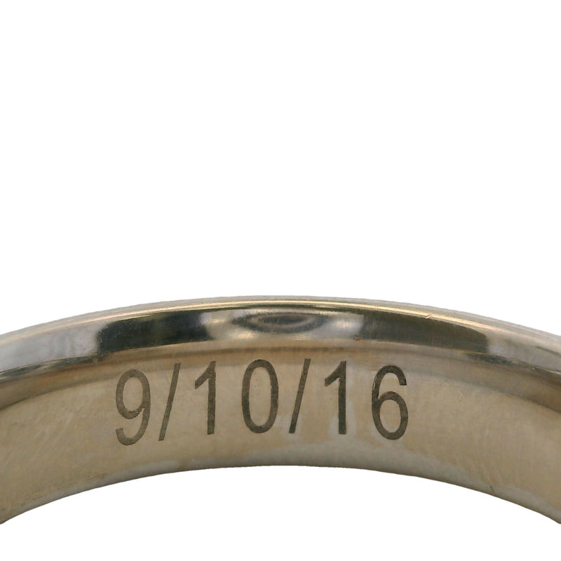 Anillo de oro blanco macizo de 14 kt de Blue Nile de 6 mm con banda delineada, acabado satinado y cepillado mate, talla 11