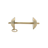 Solid 14kt Yellow Gold Barbell Drop/Dangle Charm/Pendant