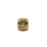 Solid 14kt Yellow Gold and Cubic Zirconia Cluster Spacer Charm