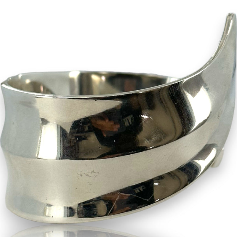 Post-1945 Georg Jensen 925 Sterling Silver Wrap Cuff Bracelet #330 Made In Denmark