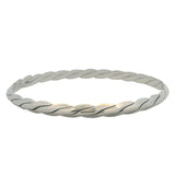 Vintage Tiffany & Co 925 Sterling Silver Twist Knife Edge 7.75" Bangle Bracelet