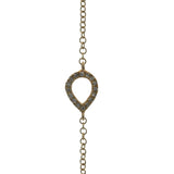 Solid 14kt Yellow Gold Thin Chain Bracelet/Ring Combo With Diamond Center Accent