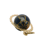 Italian 14kt Yellow Gold and Colored Enamel Moving World Globe Travel Pendant