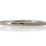 14kt Solid White Gold and Diamond Half Eternity Wedding Stackable Band Size 7