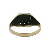 Vintage Solid 14kt Yellow Gold Etched Bloodstone Gem Blank Signet Ring Size 11