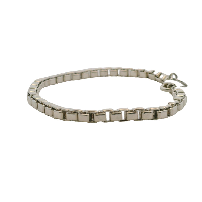 Tiffany & Co Venetian Link 925 Sterling Silver 7.5" Box Chain Bracelet