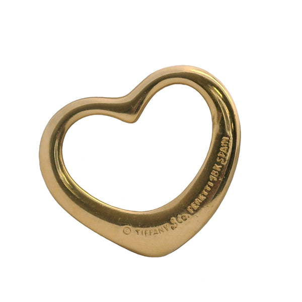 Tiffany & Co Vintage Elsa Peretti Spain 750 Open Heart Charm Pendant 18mm