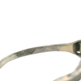 Antique Solid 18kt White Gold, Old European Diamond, and Sapphire Dinner Cocktail Ring Size 9.5