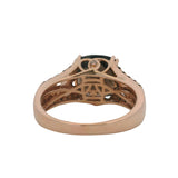 LeVian Solid 14kt Rose Gold Smoky Quartz and Diamond Cocktail Ring Size 8