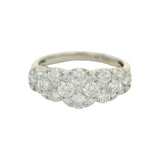 HJ Namdar Solid 14kt White Gold 1.82ctw G/VS Diamond Tiered Cluster Ring Size 7