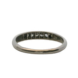 Antique 1920s 14kt White Gold and 7 Diamond Stackable Wedding Band Ring Size 6.25