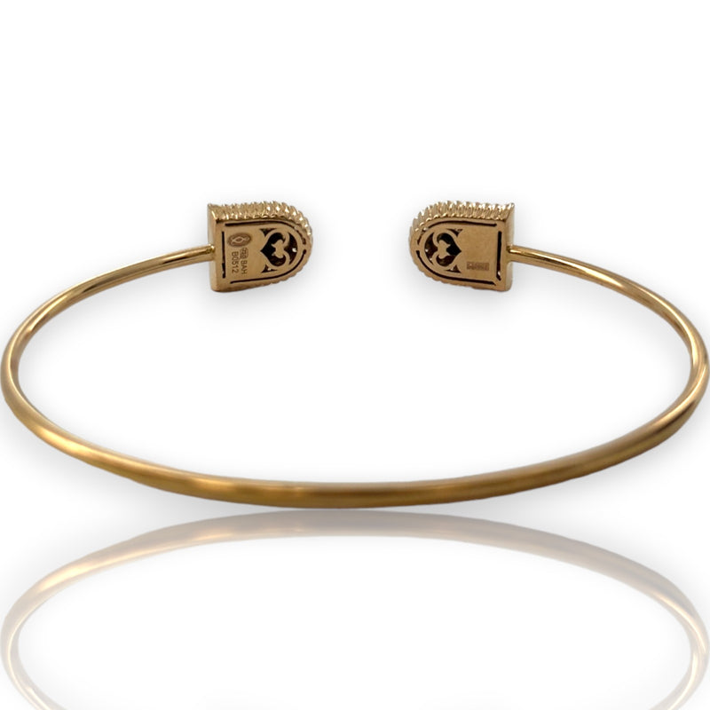 Devji Aurum Malachite and Diamond Thin Flex Cuff Bracelet in 18kt Rose Gold