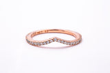 Pandora ALE Cubic Zirconia Wishbone 14K 585 Rose Gold Plated Metal Ring 52 US 6