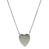 GUCCI Italian 925 Sterling Silver Trademark Heart Pendant Necklace 19"