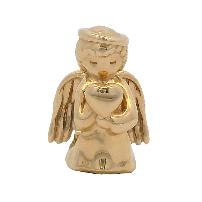 Pandora Retired Rare Solid 14kt Yellow Gold Angel of Love Slider Charm