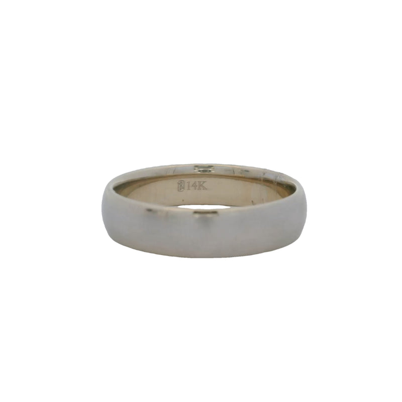 Anillo de oro blanco macizo de 14 kt de Blue Nile, banda de oro mate cepillado de 5 mm, talla 8.5