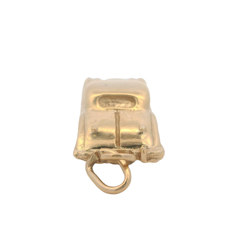 Vintage Solid 14kt Yellow Gold 1940s Jaguar Car Vehicle Large 9.7g Necklace Pendant