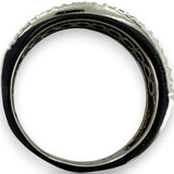 EFFY 14kt White Gold and Black and White Diamond Half-Eternity Ring Band